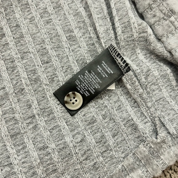 Frye Light Gray Ribbed Long Button-Front Cardigan - Picture 3 of 3